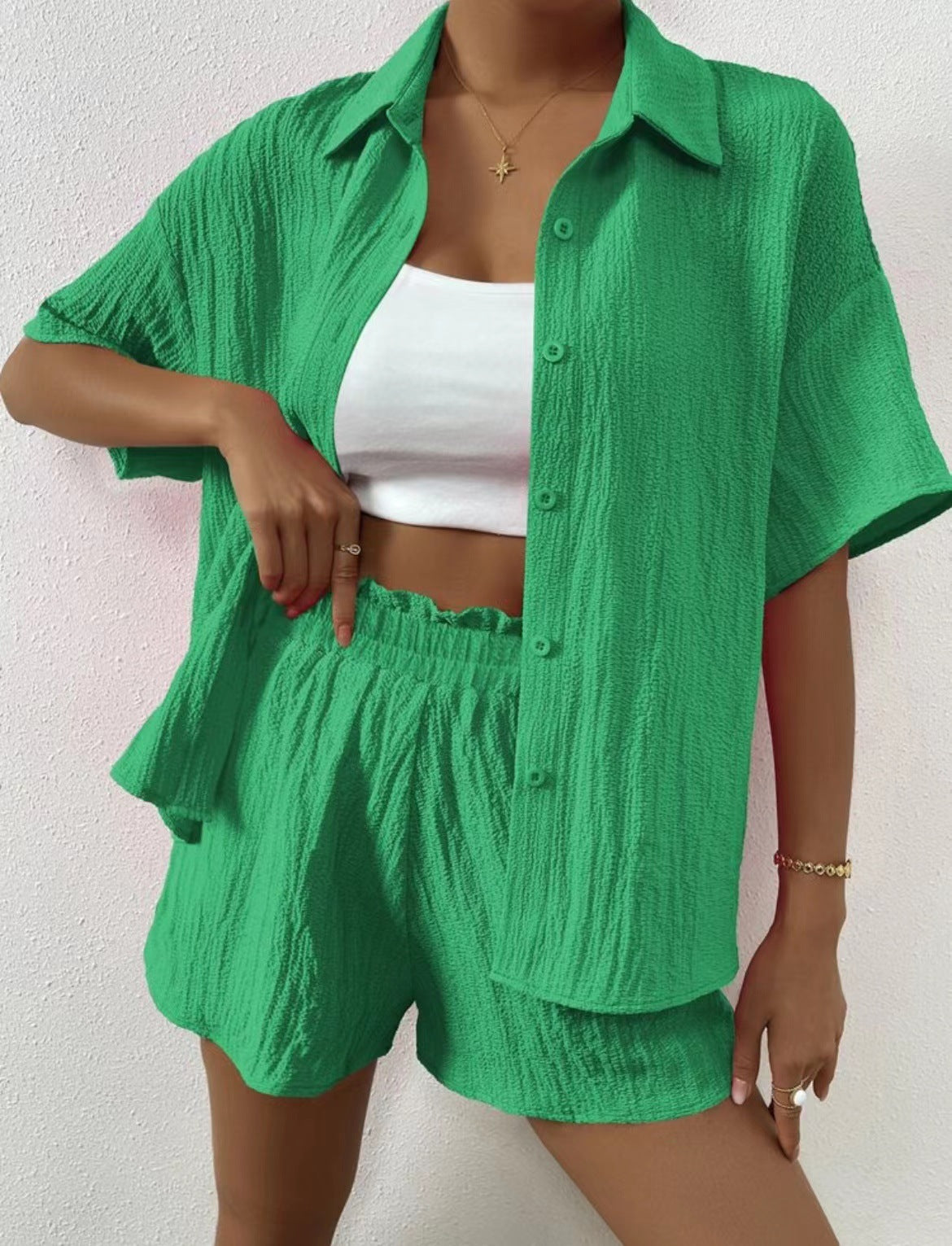 Fashion Casual Short Sleeve Suit