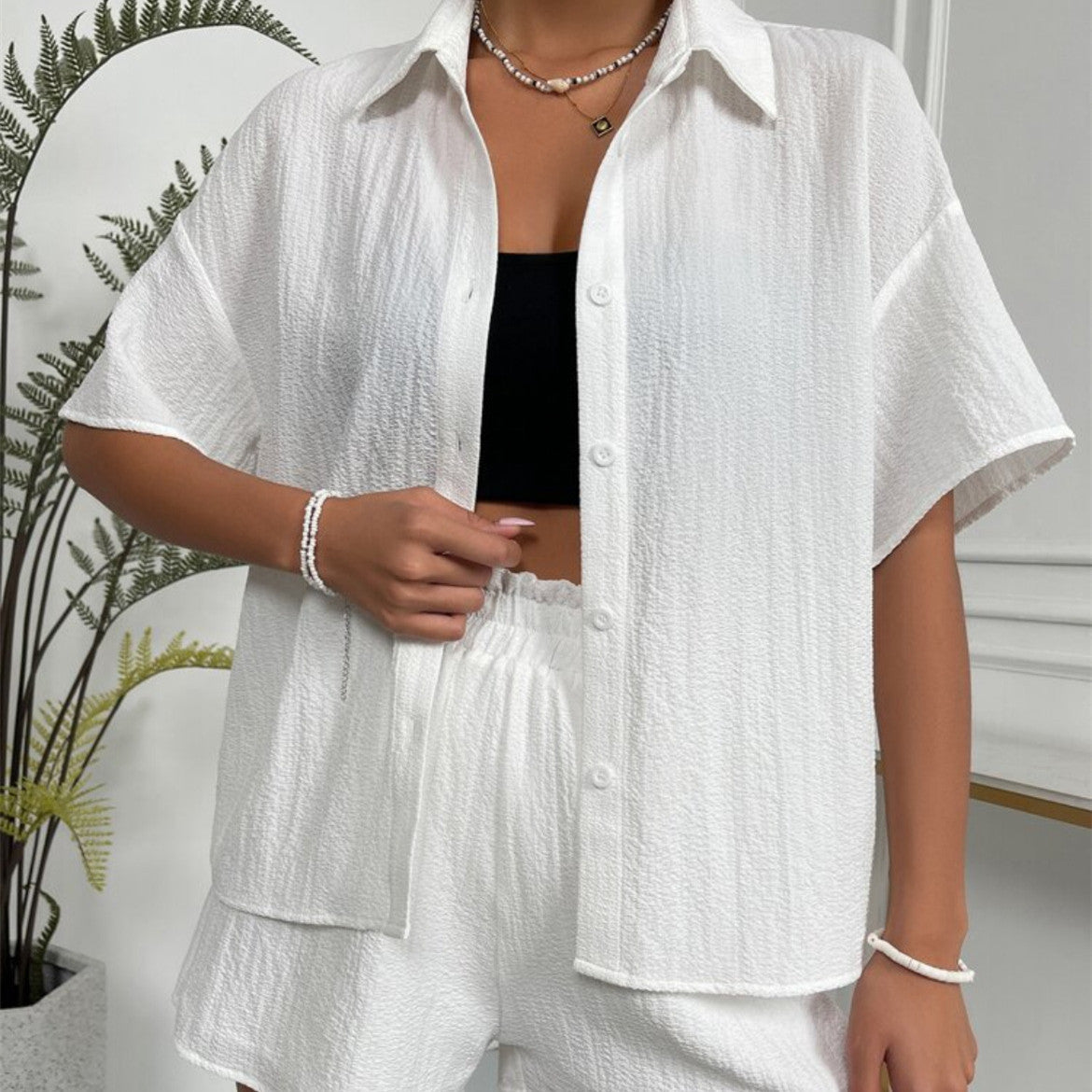 Fashion Casual Short Sleeve Suit