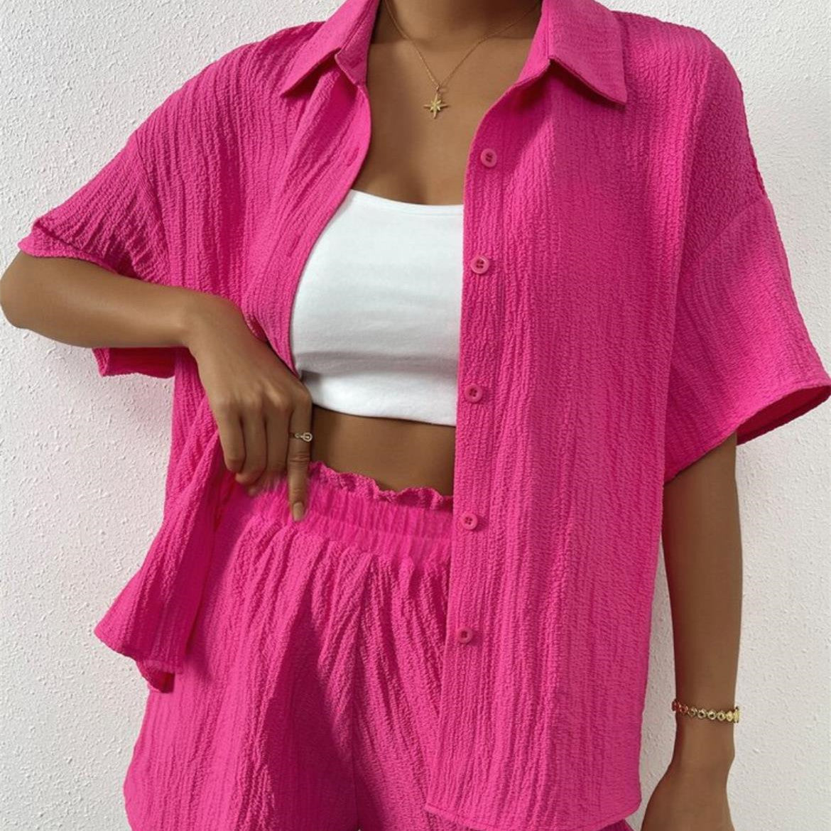 Fashion Casual Short Sleeve Suit