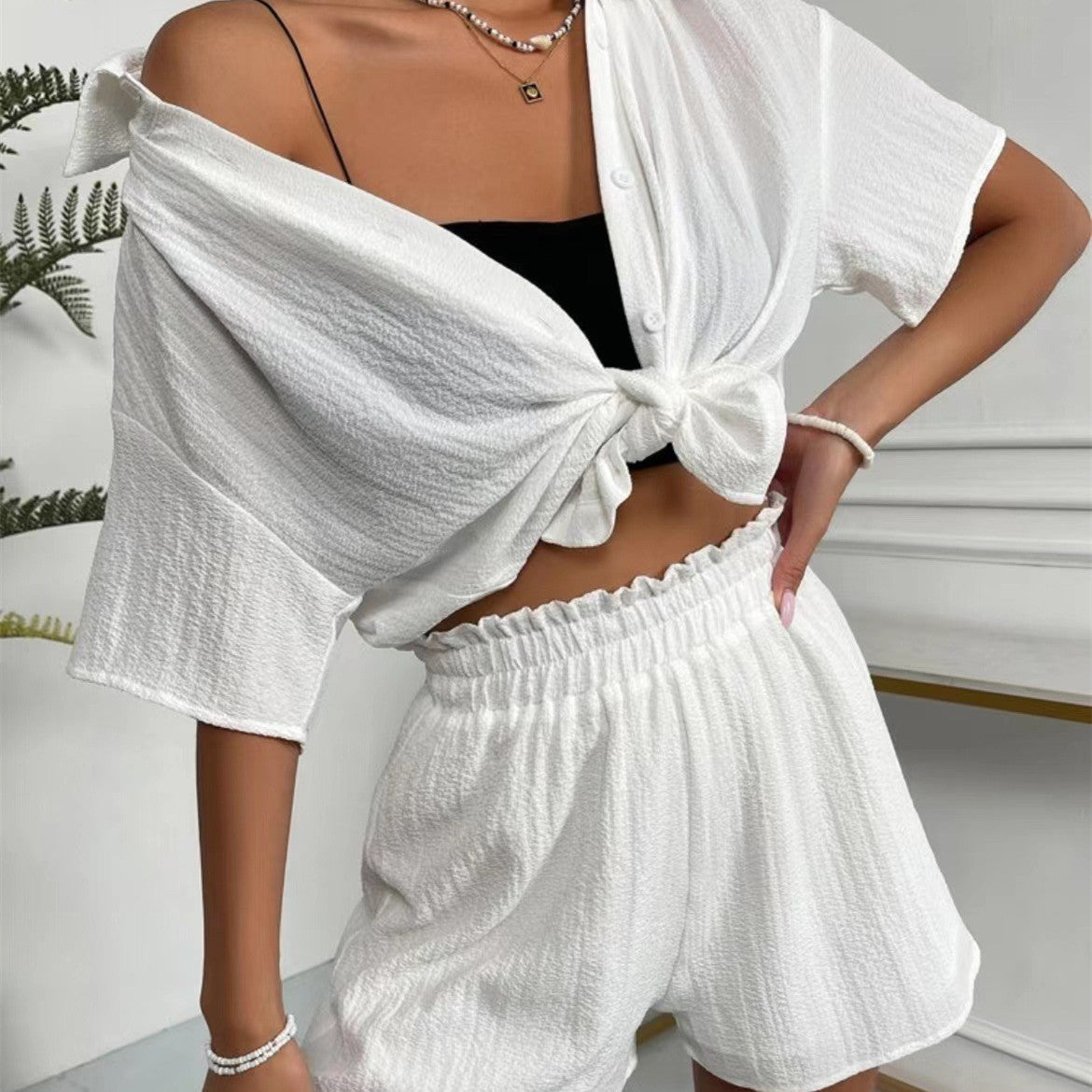 Fashion Casual Short Sleeve Suit
