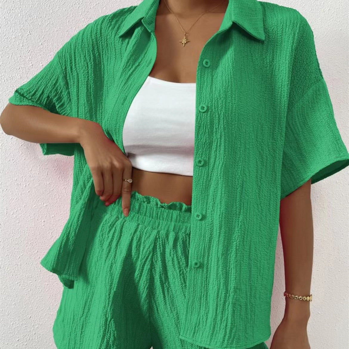 Fashion Casual Short Sleeve Suit