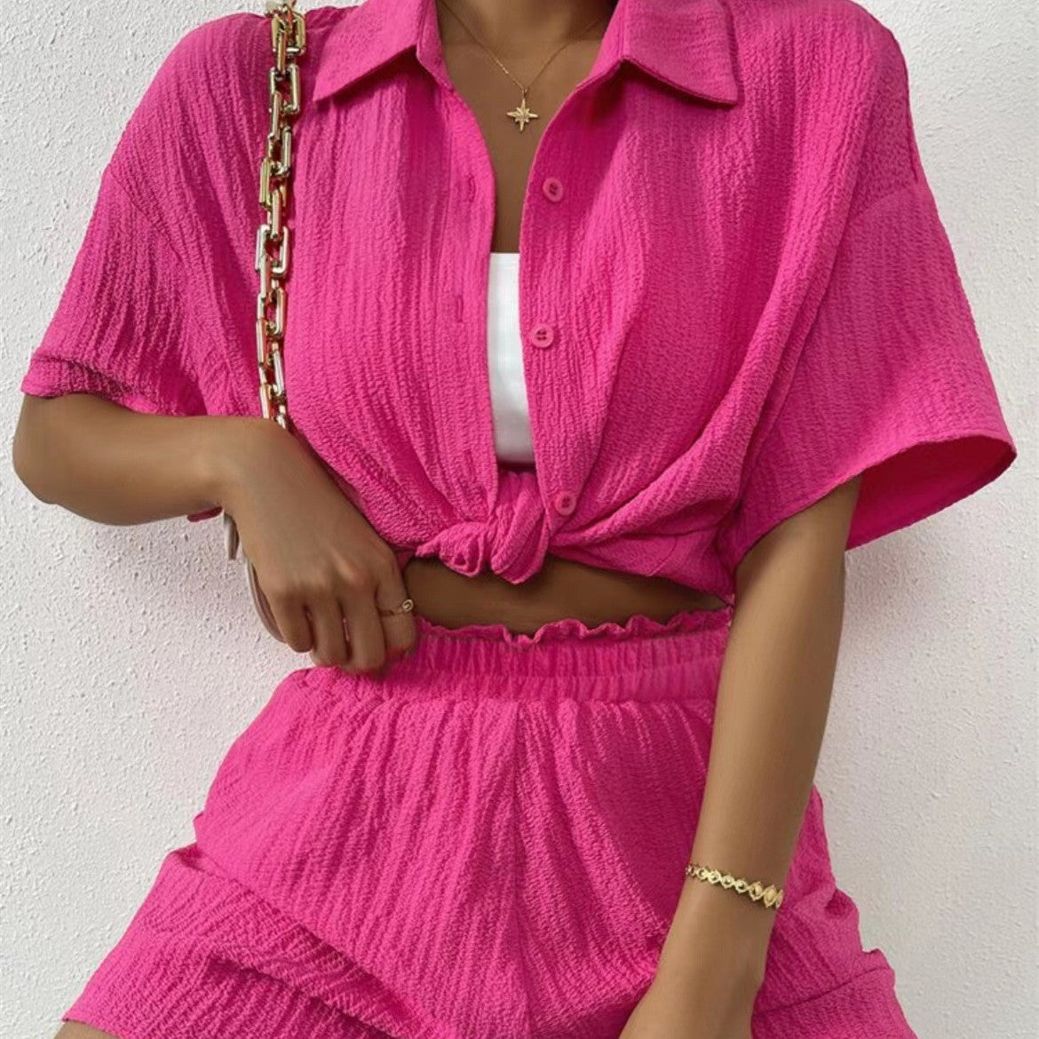 Fashion Casual Short Sleeve Suit